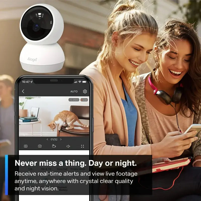 3K Pet Dog Camera with Phone App, 5G/2.4G Wifi Indoor Security Baby Camera,Ai Detection 360° Pan&Tilt, 2-Way Audio, Night Vision