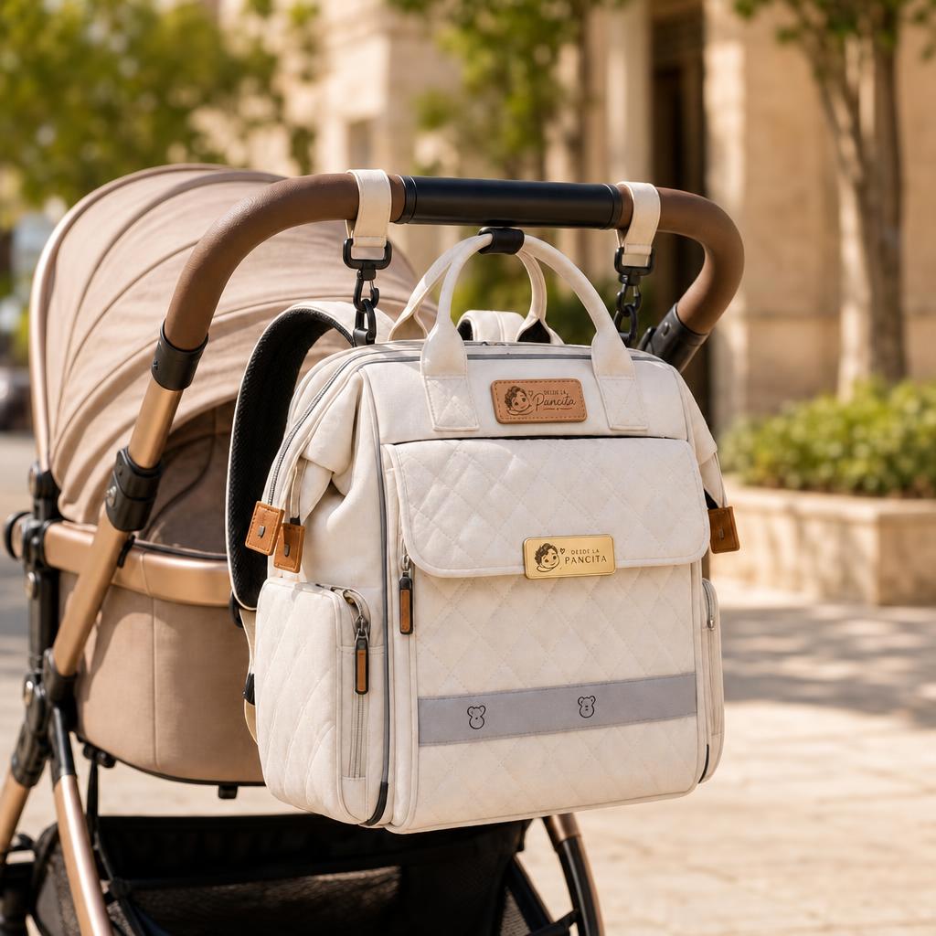 Hooks onto the stroller